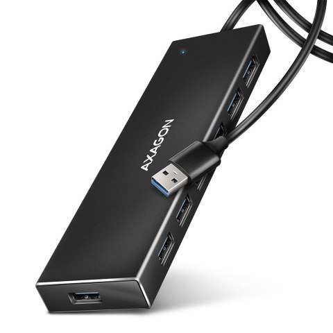 HUE-F7A Hub 7-portowy USB 3.2 Gen 1 ALU FLAT, micro USB, 1m USB-A kabel AXAGON HUE-F7A Hub 7-portowy USB 3.2 Gen 1 ALU FLAT, micro USB, 1m USB-A kabel AXAGON