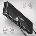 HUE-F7A Hub 7-portowy USB 3.2 Gen 1 ALU FLAT, micro USB, 1m USB-A kabel AXAGON