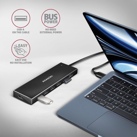 HUE-F7A Hub 7-portowy USB 3.2 Gen 1 ALU FLAT, micro USB, 1m USB-A kabel AXAGON HUE-F7A Hub 7-portowy USB 3.2 Gen 1 ALU FLAT, micro USB, 1m USB-A kabel AXAGON
