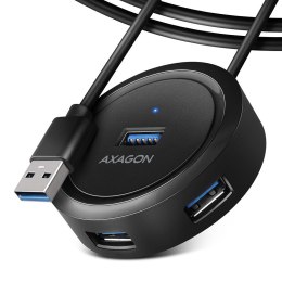 HUE-P1AL Hub 4-portowy USB 3.2 Gen 1 ROUND, micro USB, 1.2m USB-A kabel AXAGON