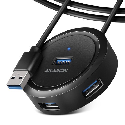 HUE-P1AL Hub 4-portowy USB 3.2 Gen 1 ROUND, micro USB, 1.2m USB-A kabel AXAGON HUE-P1AL Hub 4-portowy USB 3.2 Gen 1 ROUND, micro USB, 1.2m USB-A kabel AXAGON