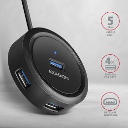 HUE-P1AL Hub 4-portowy USB 3.2 Gen 1 ROUND, micro USB, 1.2m USB-A kabel AXAGON