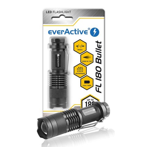 Latarka diodowa LED FL-180 BULLET oryginalna dioda CREE XP-EC 200 lumenów EverActive Latarka diodowa LED FL-180 BULLET oryginalna dioda CREE XP-EC 200 lumenów EverActive