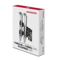 PCEA-PSN Kontroler PCIe 1x port równoległy LPT + 2x port szeregowy RS232 250 kbps, w zestawie SP & LP AXAGON