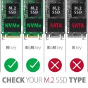 PCEM2-1U Adapter wewnętrzny PCIe x16/x8/x4, M.2 NVMe M-key slot, 1U AXAGON