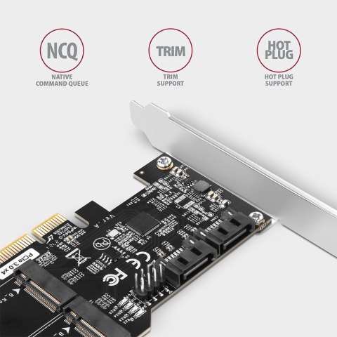 PCES-SA4M2 Kontroler PCIe 2x wewnętrzny port SATA 6G + 2x wewnętrzny port M.2 B-key SATA, SP & LP AXAGON PCES-SA4M2 Kontroler PCIe 2x wewnętrzny port SATA 6G + 2x wewnętrzny port M.2 B-key SATA, SP & LP AXAGON
