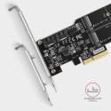 PCES-SA4M2 Kontroler PCIe 2x wewnętrzny port SATA 6G + 2x wewnętrzny port M.2 B-key SATA, SP & LP AXAGON