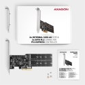 PCES-SA4M2 Kontroler PCIe 2x wewnętrzny port SATA 6G + 2x wewnętrzny port M.2 B-key SATA, SP & LP AXAGON