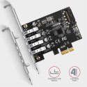 PCEU-43RS Kontroler PCIe 4x port USB 3.2 GEN 1, UASP, chipset Renesas, 15-pin SATA zasilacz, dual power AXAGON