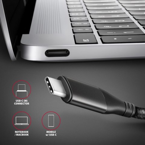 RVC-HI2MC Adapter aktywny USB-C -> HDMI 2.0 4K/60Hz Aluminum, 1.8m kabel AXAGON RVC-HI2MC Adapter aktywny USB-C -> HDMI 2.0 4K/60Hz Aluminum, 1.8m kabel AXAGON