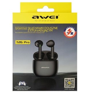 Słuchawki Bluetooth 5.3 T26 Pro TWS Black AWEI