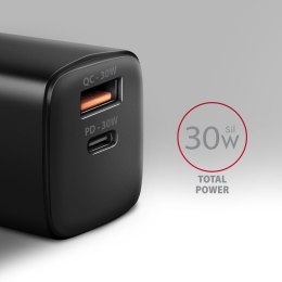 ACU-PQ30 Ładowarka sieciowa, PD & QC 30W, QC3.0,4.0/AFC/FCP/PPS/Apple, Czarna AXAGON