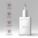 ACU-PQ30W Ładowarka sieciowa PD & QC 30W, QC3.0,4.0/AFC/FCP/PPS/Apple Biała AXAGON