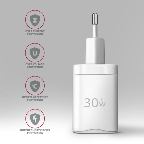 ACU-PQ30W Ładowarka sieciowa PD & QC 30W, QC3.0,4.0/AFC/FCP/PPS/Apple Biała AXAGON ACU-PQ30W Ładowarka sieciowa PD & QC 30W, QC3.0,4.0/AFC/FCP/PPS/Apple Biała AXAGON