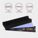 CLR-M2L10 Chłodnica aluminiowa pasywna do dysku M.2 SSD, ALU korpus, silikonowe silikonowe podkładki termiczne, wysokość 10mm AXAGON