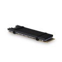 CLR-M2L3 Chłodnica aluminiowa pasywna do dysku M.2 SSD, ALU korpus, silikonowe podkładki termiczne, wysokość 3mm AXAGON