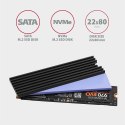 CLR-M2L3 Chłodnica aluminiowa pasywna do dysku M.2 SSD, ALU korpus, silikonowe podkładki termiczne, wysokość 3mm AXAGON