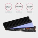 CLR-M2L6 Chłodnica aluminiowa pasywna do dysku M.2 SSD, ALU korpus silikonowe podkładki termiczne, wysokość 6mm AXAGON