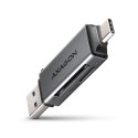 CRE-DAC Czytnik kart zewnętrzny USB3.2 Gen 1 Type-C + Type-A SD/microSD AXAGON