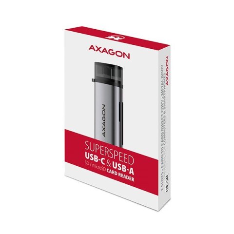 CRE-SAC Czytnik kart zewnętrzny USB3.2 Gen 1 Type-C + Type-A SD/microSD AXAGON CRE-SAC Czytnik kart zewnętrzny USB3.2 Gen 1 Type-C + Type-A SD/microSD AXAGON