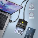 CRE-SM3N Czytnik kart identyfikacyjnych USB, 1.3m kabel AXAGON