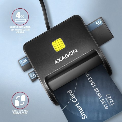 CRE-SM3SD Czytnik kart identyfikacyjnych & SD/microSD/SIM USB AXAGON CRE-SM3SD Czytnik kart identyfikacyjnych & SD/microSD/SIM USB AXAGON