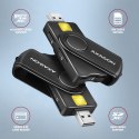 CRE-SMP2A Czytnik kart identyfikacyjnych & SD/microSD/SIM card PocketReader USB AXAGON