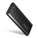 EEM2-SB2 Obudowa zewnętrzna aluminiowa bezśrubowa USB-C 3.2 Gen 2 - M.2 NVMe / SATA SSD 30-80mm ALU pudełko czarne + USB-A - USB AXAGON