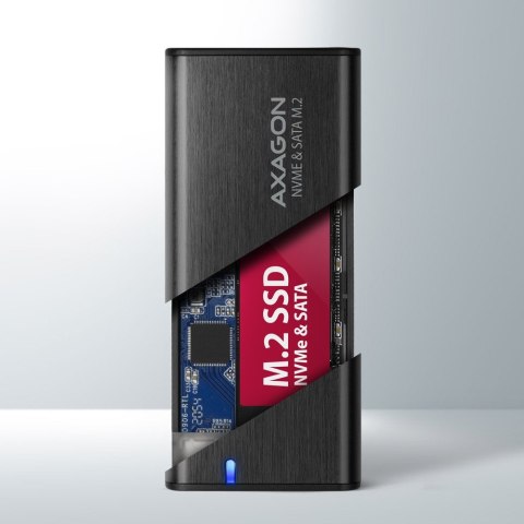 EEM2-SB2 Obudowa zewnętrzna aluminiowa bezśrubowa USB-C 3.2 Gen 2 - M.2 NVMe / SATA SSD 30-80mm ALU pudełko czarne + USB-A - USB AXAGON EEM2-SB2 Obudowa zewnętrzna aluminiowa bezśrubowa USB-C 3.2 Gen 2 - M.2 NVMe / SATA SSD 30-80mm ALU pudełko czarne + USB-A - USB AXAGON
