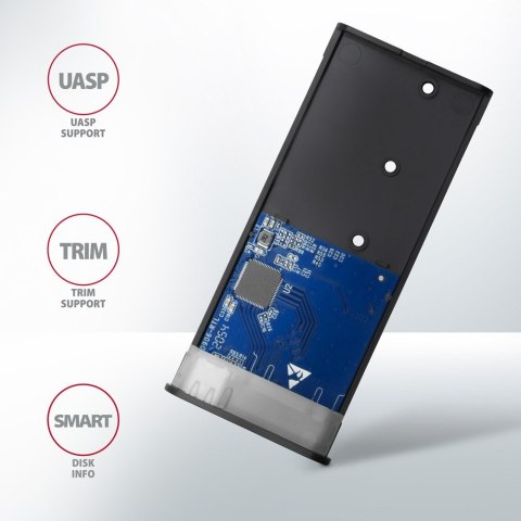 EEM2-SB2 Obudowa zewnętrzna aluminiowa bezśrubowa USB-C 3.2 Gen 2 - M.2 NVMe / SATA SSD 30-80mm ALU pudełko czarne + USB-A - USB AXAGON EEM2-SB2 Obudowa zewnętrzna aluminiowa bezśrubowa USB-C 3.2 Gen 2 - M.2 NVMe / SATA SSD 30-80mm ALU pudełko czarne + USB-A - USB AXAGON