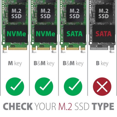 EEM2-SB2 Obudowa zewnętrzna aluminiowa bezśrubowa USB-C 3.2 Gen 2 - M.2 NVMe / SATA SSD 30-80mm ALU pudełko czarne + USB-A - USB AXAGON EEM2-SB2 Obudowa zewnętrzna aluminiowa bezśrubowa USB-C 3.2 Gen 2 - M.2 NVMe / SATA SSD 30-80mm ALU pudełko czarne + USB-A - USB AXAGON