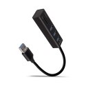 HMA-CR3A Wieloportowy hub 3x USB-A + SD/microSD, USB3.2 Gen 1 hub, metalowy, 20cm USB-A kabel AXAGON