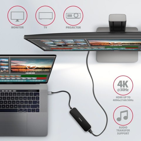 HMC-6H4A Wieloportowy hub 4x USB-A + HDMI, USB-C 3.2 Gen 1, PD 100W, 20cm USB-C kabel AXAGON HMC-6H4A Wieloportowy hub 4x USB-A + HDMI, USB-C 3.2 Gen 1, PD 100W, 20cm USB-C kabel AXAGON