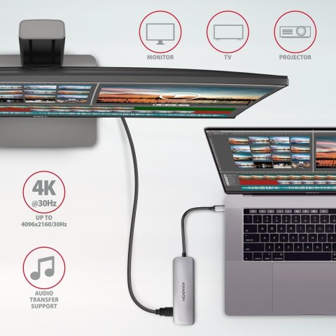 HMC-HCR3A Wieloportowy hub 3x USB-A + HDMI + SD/microSD, USB-C 3.2 Gen1, 20cm USB-C kabel AXAGON HMC-HCR3A Wieloportowy hub 3x USB-A + HDMI + SD/microSD, USB-C 3.2 Gen1, 20cm USB-C kabel AXAGON