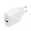 Ładowarka USB/USB-C QC3.0 25W Biała EverActive