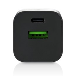 Ładowarka USB/USB-C QC3.0 30W technologia GaN Czarna EverActive