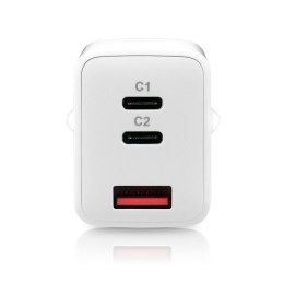 Ładowarka USB/USB-C QC4+ 65W technologia GaN Biała EverActive