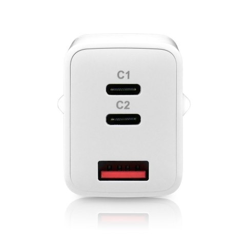 Ładowarka USB/USB-C QC4+ 65W technologia GaN Biała EverActive Ładowarka USB/USB-C QC4+ 65W technologia GaN Biała EverActive