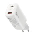Ładowarka USB/USB-C QC4+ 65W technologia GaN Biała EverActive
