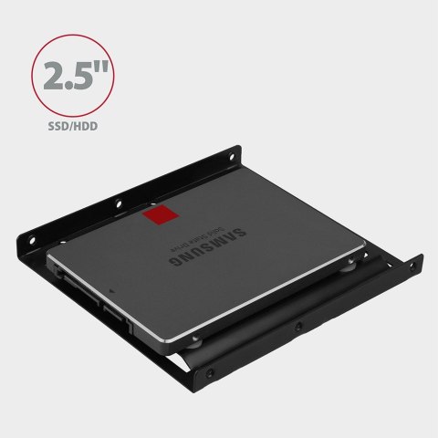 RHD-125B Ramka metalowa do montażu 1x 2.5" HDD w pozycji 3.5" Czarna AXAGON RHD-125B Ramka metalowa do montażu 1x 2.5" HDD w pozycji 3.5" Czarna AXAGON