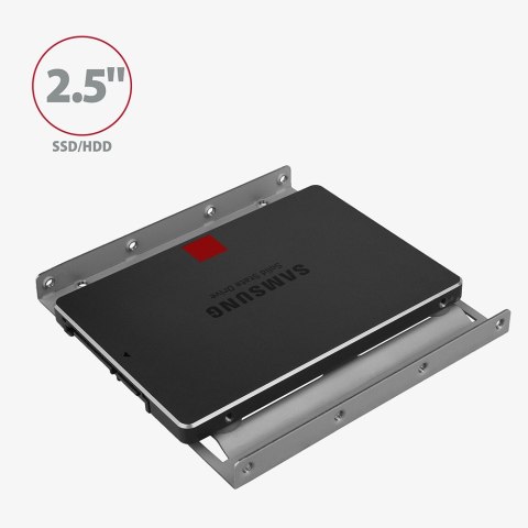 RHD-125S Ramka metalowa do montażu 1x 2.5" HDD w pozycji 3.5", szary AXAGON RHD-125S Ramka metalowa do montażu 1x 2.5" HDD w pozycji 3.5", szary AXAGON