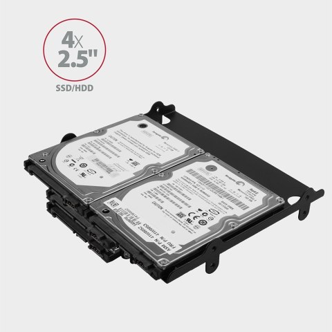 RHD-435 Ramka metalowa do montażu 4x 2.5" HDD (2x 2.5" HDD/SSD & 1x 3.5" HDD) w pozycji 5.25" Czarna AXAGON RHD-435 Ramka metalowa do montażu 4x 2.5" HDD (2x 2.5" HDD/SSD & 1x 3.5" HDD) w pozycji 5.25" Czarna AXAGON