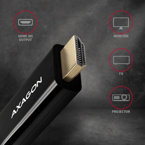 RVDM-HI14C2 Konwerter/kabel aktywny Mini DP > HDMI 1.4 kabel 1.8m4K/30Hz AXAGON RVDM-HI14C2 Konwerter/kabel aktywny Mini DP > HDMI 1.4 kabel 1.8m4K/30Hz AXAGON