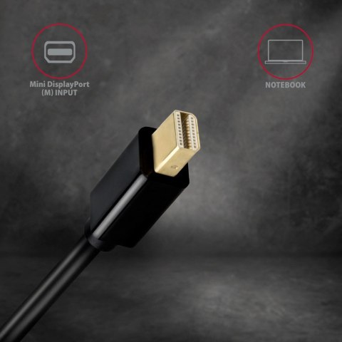 RVDM-HI14C2 Konwerter/kabel aktywny Mini DP > HDMI 1.4 kabel 1.8m4K/30Hz AXAGON RVDM-HI14C2 Konwerter/kabel aktywny Mini DP > HDMI 1.4 kabel 1.8m4K/30Hz AXAGON