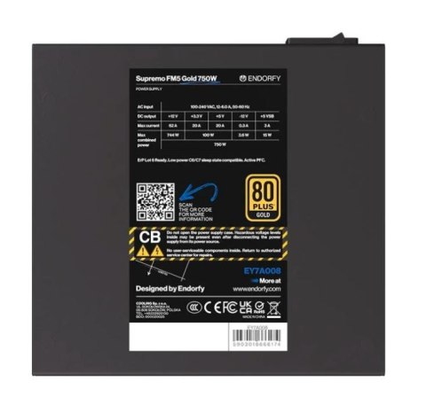Zasilacz Supremo FM5 Gold 750W Endorfy Zasilacz Supremo FM5 Gold 750W Endorfy