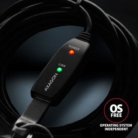 ADR-210 USB 2.0 A-M -> A-F aktywny kabel przedłużacz/wzmacniacz 10m AXAGON ADR-210 USB 2.0 A-M -> A-F aktywny kabel przedłużacz/wzmacniacz 10m AXAGON