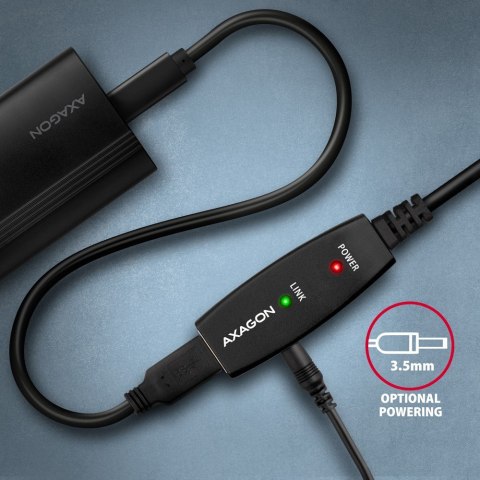 ADR-210 USB 2.0 A-M -> A-F aktywny kabel przedłużacz/wzmacniacz 10m AXAGON ADR-210 USB 2.0 A-M -> A-F aktywny kabel przedłużacz/wzmacniacz 10m AXAGON