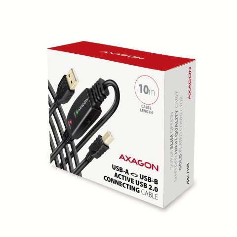 ADR-210B USB 2.0 A-M -> B-M Aktywny kabel połączeniowy/wzmacniacz 10m AXAGON ADR-210B USB 2.0 A-M -> B-M Aktywny kabel połączeniowy/wzmacniacz 10m AXAGON