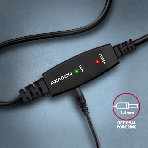 ADR-215B USB 2.0 A-M -> B-M aktywny kabel połączeniowy/wzmacniacz 15m AXAGON ADR-215B USB 2.0 A-M -> B-M aktywny kabel połączeniowy/wzmacniacz 15m AXAGON