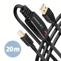 ADR-220B USB 2.0 A-M -> B-M aktywny kabel połączeniowy/wzmacniacz 20m AXAGON